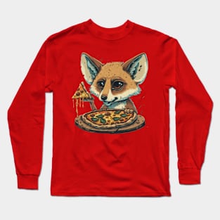 Funny animal eating pizza gift ideas Long Sleeve T-Shirt